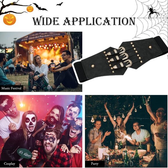 Renaissance Corset Belt for Women Wide Leather Waist Belt for Dresses and Costum - Picture 5 of 7